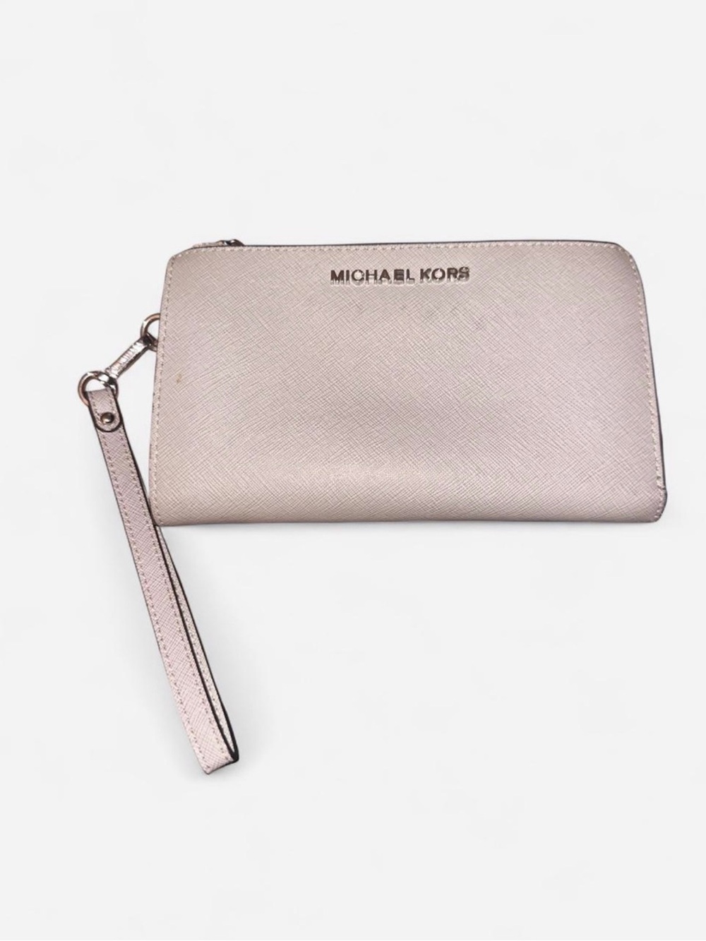 Michael Kors Gray Saffiano Wristlet